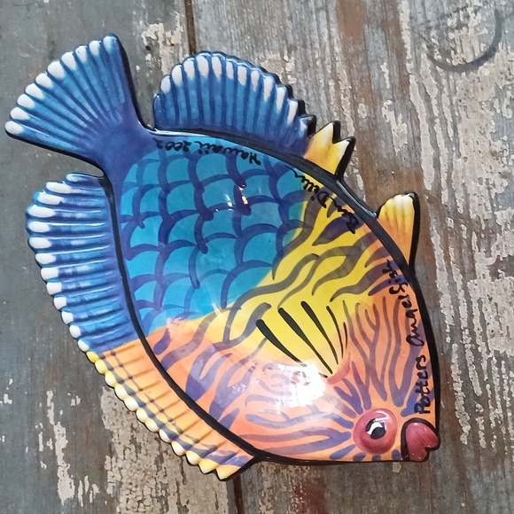 Ben Diller Potters Angelfish Pottery Hawaii bowl 2002 mint - Picture 1 of 9